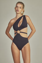 Carregar imagem no visualizador da galeria, Model Front: Empress One-Piece Ariel Body Black
