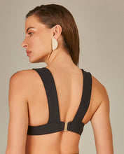 Carregar imagem no visualizador da galeria, Model Back: Empress Top Top Biquini Mia Textura Flat Preto

